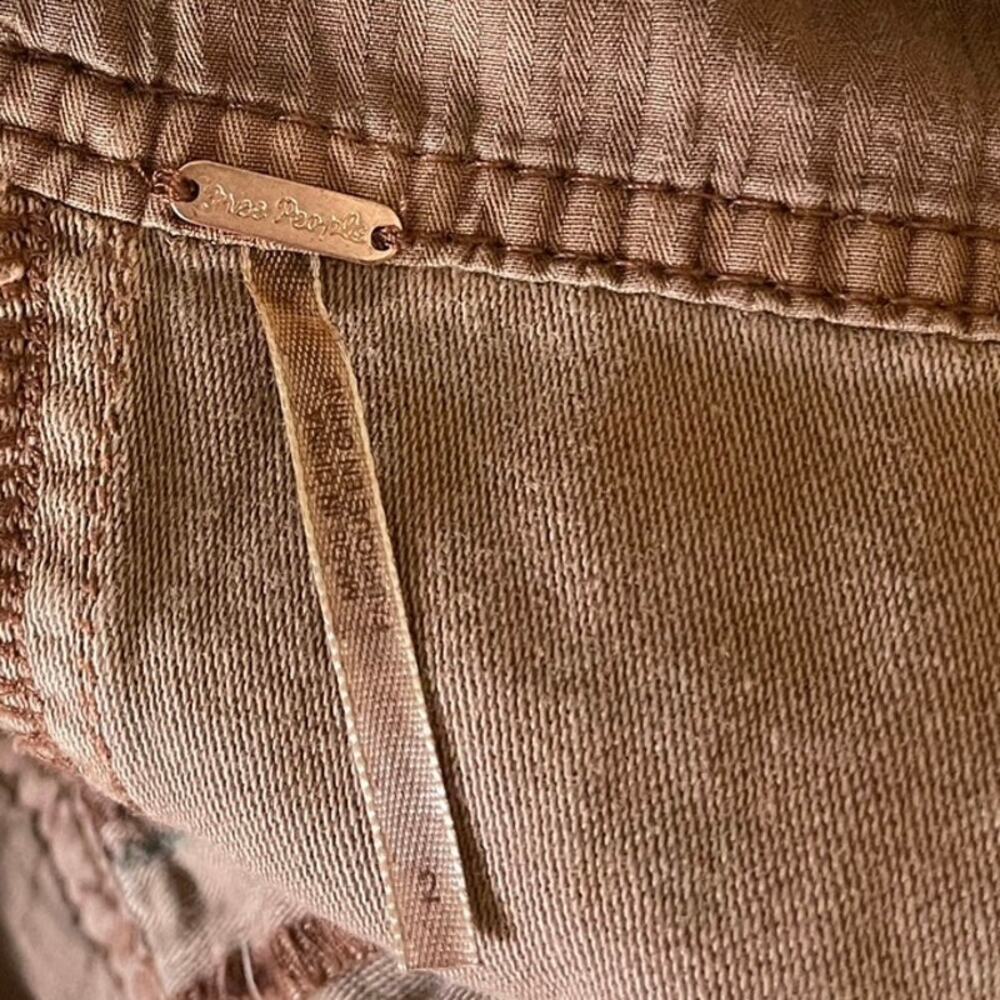 New Free People On The Horizon Mini Skirt Size 2 Cargo Asymmetric Raw Edge Hem - Picture 10 of 11